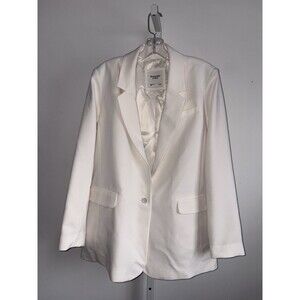 Abercrombie & Fitch Women's White Blazer Jacket With Pockets Size Large